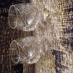 4/$80 Pinwheel Crystal Brandy Snifters Glassware - Set of 2